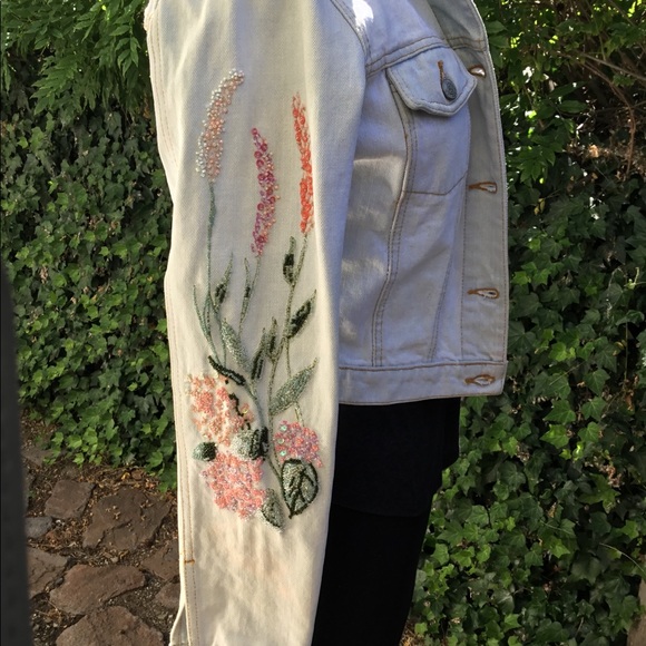 Vintage Polo Unique Hand Beaded Denim Jacket - Picture 1 of 5